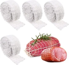 Meat Netting Roll Elastic Beef Netting Ham Sock for Meat Cooking Sausage, 4 Pack