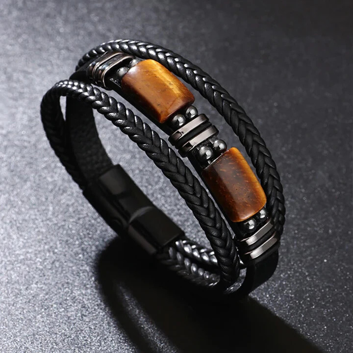 Black Obsidian Tiger Eye Stone Bracelet Beads-976677