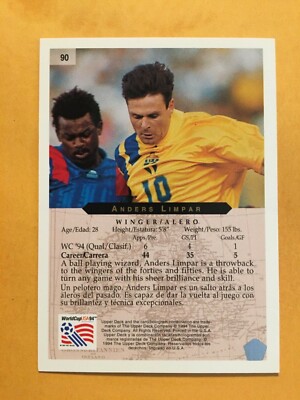 1994 Upper Deck World Cup #90 Sweden Anders Limpar Soccer Card | eBay