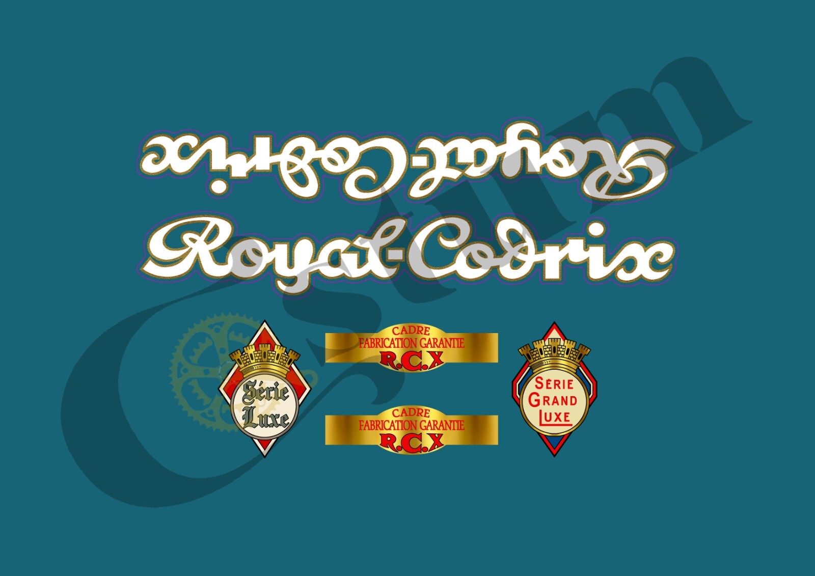 Decals vélo bicyclette Royal Codrix ROYCOD102 autocollants kit de décoration de cadre