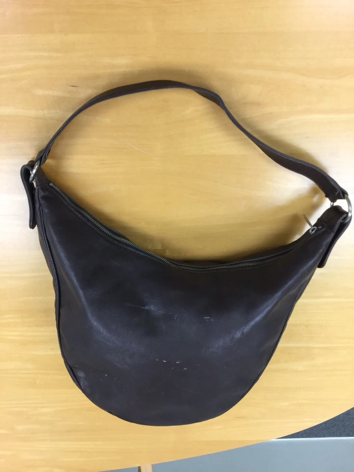 BARNEYS NEW YORK Bolso de Mano Hobo de Cuero Marrón Foto 2 de 4