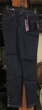 GLORIA VANDERBILT WOMANS SZ 6 AMANDA DARK BLUE RINSE SNAP ANKLE JEAN PANTS NWT