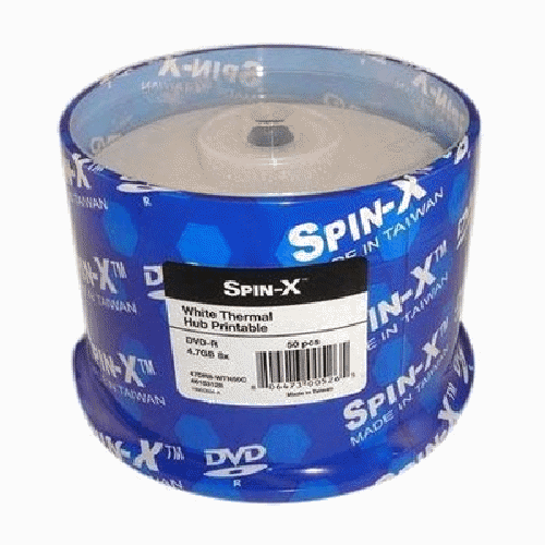 200 Spin-X 16X DVD-R White Thermal HUB Printable Disc Free Expedited Shipping - Picture 1 of 2
