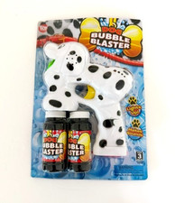 White Black Dog Bubble Blower Blaster Lights Up Makes Sounds w/ Bubbles