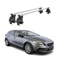Menabo Dachträger Grundtäger für Volvo V40 2016-2019 FL 50kg Stahl Silber 2 tlg