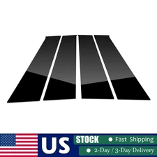4pc Fits For Dodge Ram 1500 2500 3500 2009-18 Black Pillar Posts Door Trim Black