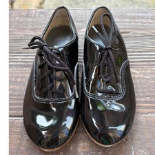Loshin Classic Leather Dance Tap Shoes Black Size Kids 10.5 D