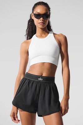 ALO YOGA ORIGINAL  Seamless Delight High Neck Sports Bra White White NWT