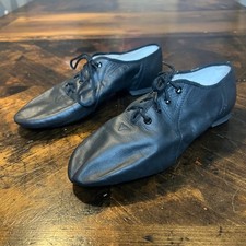 Bloch Size 8.5 Black Leather Lace Up Split Sole Jazz Dance Shoes UniPerformance