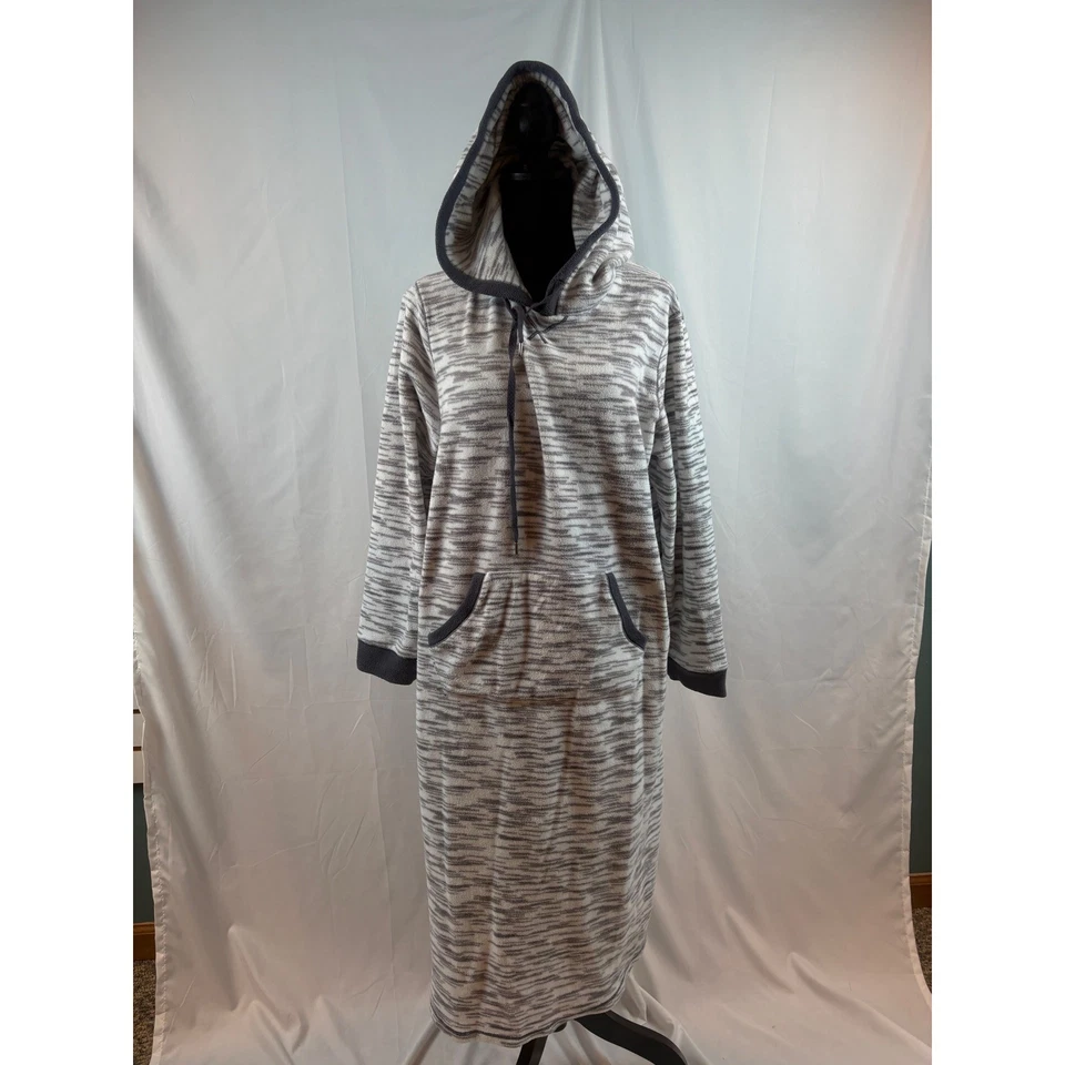 舒适抓绒连帽长裙灰色希瑟休闲睡衣 XL 码 — 第 3/4 张图片