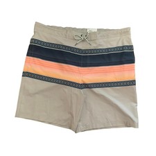 Sonoma Goods for Life Men's Swim Trunks XXL 9 Inseam Swim Trunk Neutral Stripe