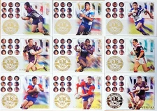 2002 SELECT NRL CHALLENGE TRADING CARD TEAM OF THE YEAR CHASE CARD FULL SET (9)