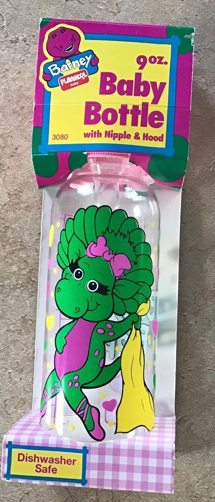 Vintage 1992 Barney And Friends Playskool Baby Bottle New-Baby Bop-