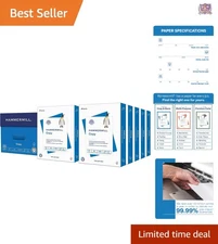 Printer Copy Paper 20 lb 92 Bright 8.5x11 10 Reams Smooth Bright White