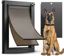 All Aluminum Dog Door for Exterior Door, Large Doggy Door, Heavy Duty Pet Door,