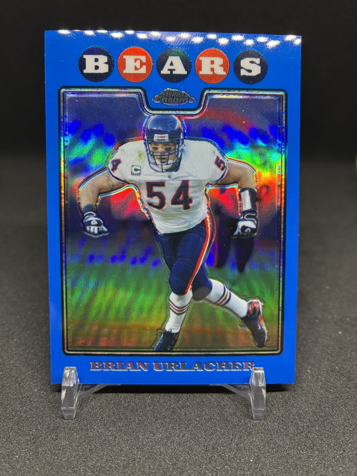 2008 Topps Chrome Blue Refractor Brian Urlacher #TC115 Chicago Bears Football