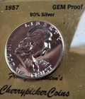 1957 Franklin Half Dollar GEM Proof 90% Silver Uncirculated 50C Coin