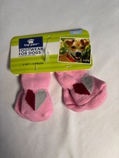 Top Paw Pink Heart Dog Socks Size Small, Set of 4 