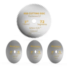 3Pcs 3inch HSS Circular Saw Blades, 72 Teeth, High Speed Steel Cutting Discs ...