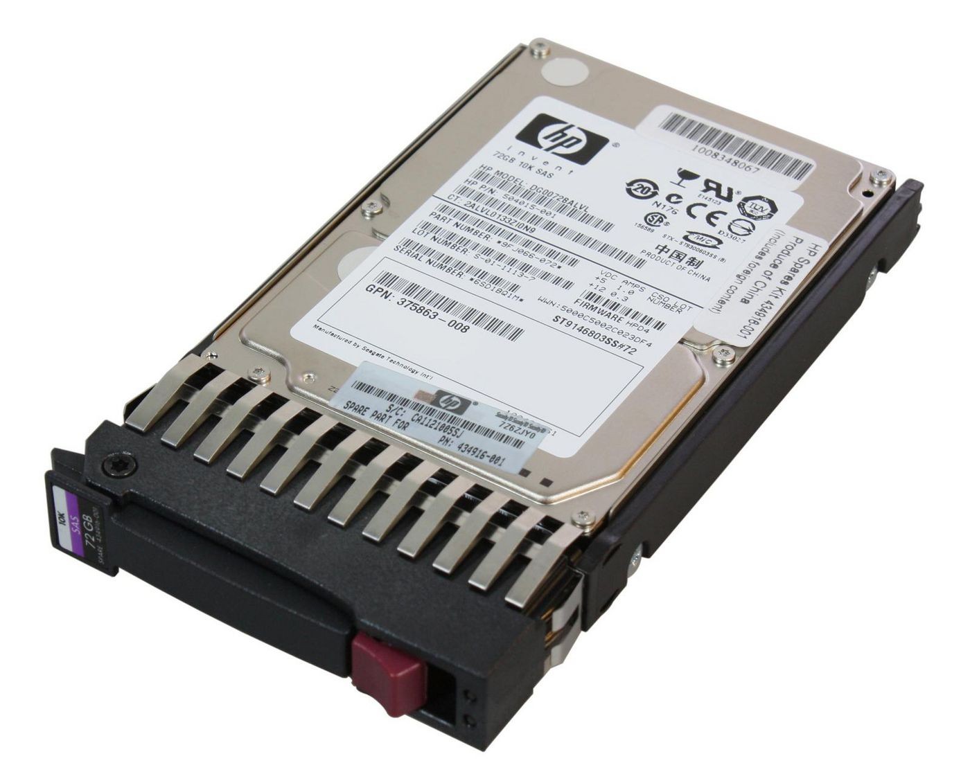 Hewlett Packard Enterprise 434916-001 72GB 10000 RPM SAS 2.5"" Internal HDD