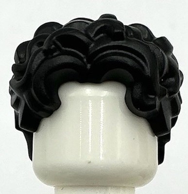 Lego New Black Minifigure Hair Short and Tousled with Bangs and Center Part