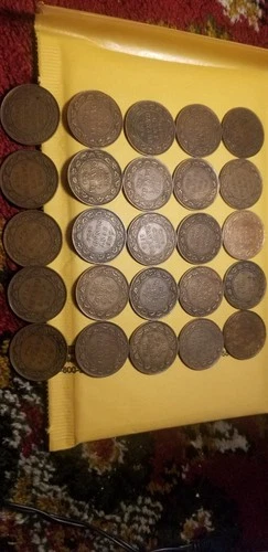 Canada Large Cent Coins Collection 25 Coins Idser1.