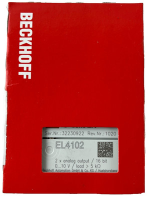 Beckhoff EL4102 EtherCAT Terminal 2 Channel Analog Output 0 10V 16 Bit New in Bo