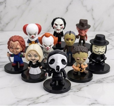 10x Halloween Horror Movie Action Figure Set   Jason Freddy Ghostface Saw IT Toy