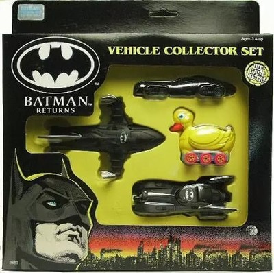 Batman The Challenge - ERTL - 4er Set Metallfahrzeuge: Batmobil, Batskiboat, Ba