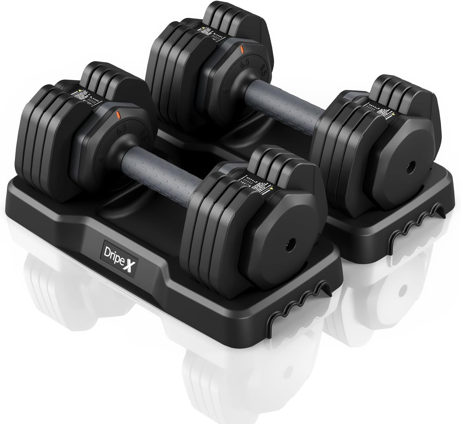 Haltères réglables 5 en 1 charge variable de 2 à 41 kg avec socle de blocage sécurisé