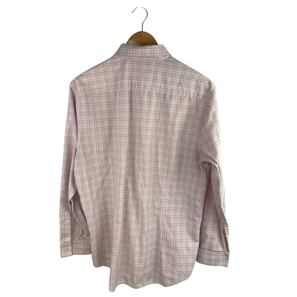 Camisa Top Kenneth Cole Reaction Para Hombre Rosa A Cuadros Calce Ajustado Con Botones Talla 32-33 Foto 2 de 4