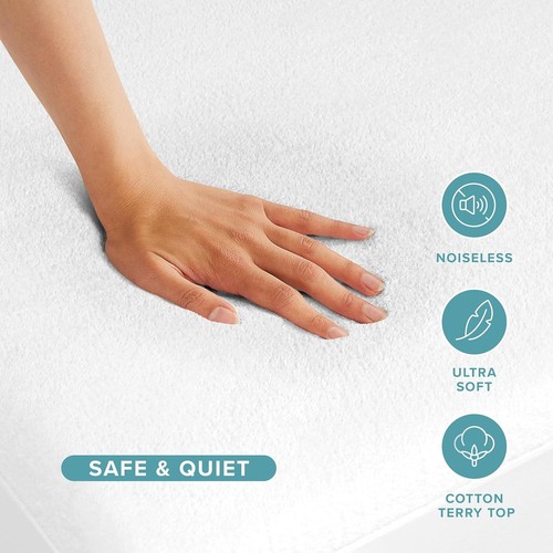 Waterproof Terry Towel Mattress Protector Deep Fitted Sheet Bed Cover Non-Noisy - Picture 13 of 73