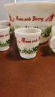 Vintage Hazel Atlas Tom And Jerry Milk Glass Egg Nog Set With Bowl and 10 Cups