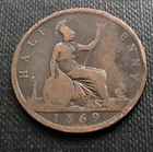1869 Victoria Half Penny — photo from another recent sale