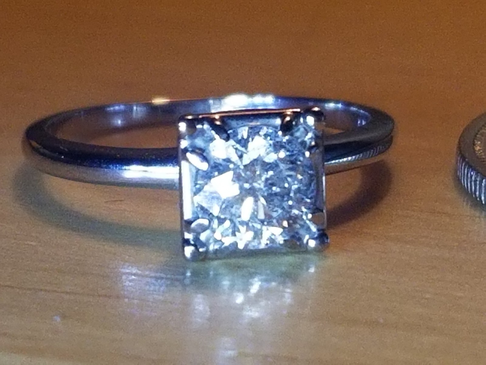 4g Solid Platinum 900 Ring Solitaire Real Diamond… - image 16