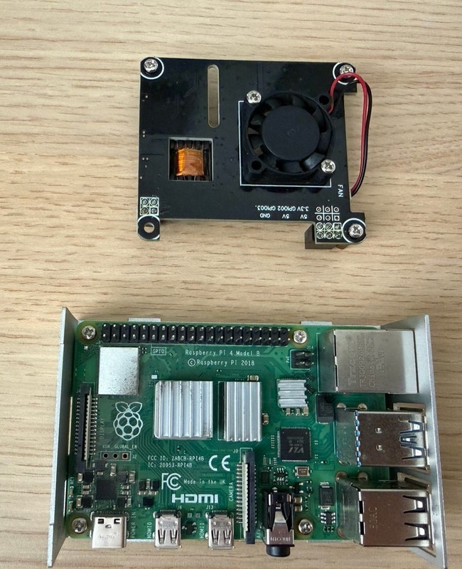 Raspberry Pi 4 Model B 4GB Single-Board Computer, PoE+ HAT, case
