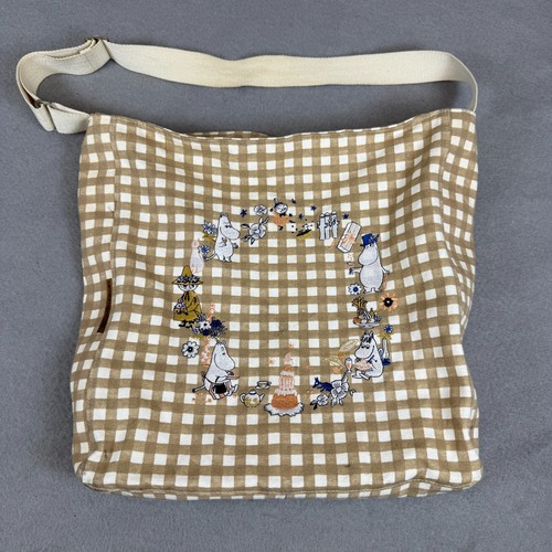 Just Peachy X Moomin Characters Jumbo Tote Shoulder Bag Gingham Check Adjustable