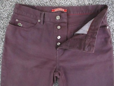 Lacoste LIVE Jeans Womens 32 Purple Slim Tapered Button Fly Denim 32x30