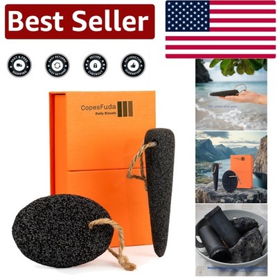 Natural Volcanic Pumice Foot Scrubber - Effective Dead Skin Remover, 2 Pcs