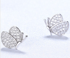 Silver Butterfly Stud Earrings