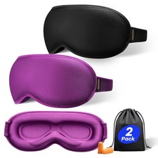 Weighted Sleep Mask 2 Pack - 3D Contoured Eye Masks for Sleep, Best Blackout ...