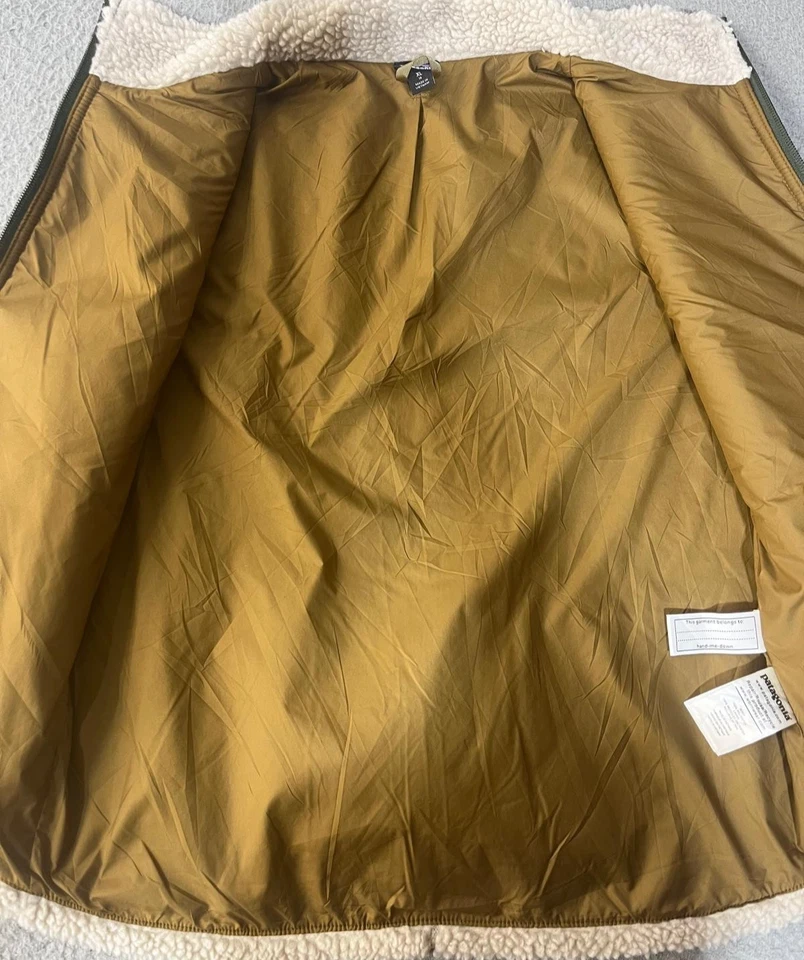 Patagonia Boys XL (14) Retro Pile Sherpa Fleece Vest Tan/Brown Zip-Up Warm Lined - Image 4 of 4