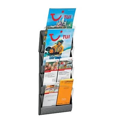 PAPERFLOW Wandprospekthalter Integral silber DIN A5, DIN lang 4 Fächer, 1 St.