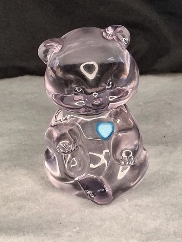 Fenton Bear Figurine Birthstone December purple bear 3 1/4"