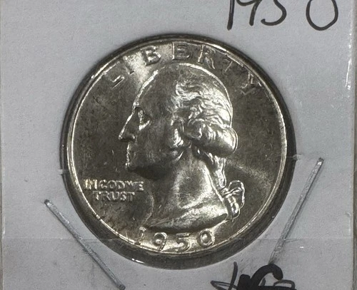 1950P- PROOF-90%-SILVER WASHINGTON QUARTER. HIGHGRADE PROOF.
