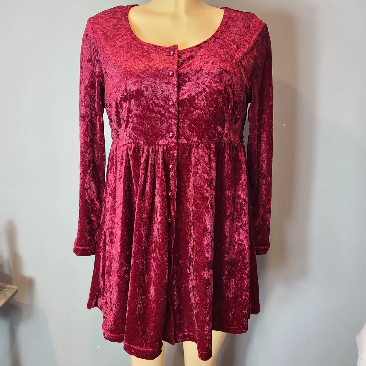 90s red velvet dress Vintage 90's Red Velvet Cocktail Dress