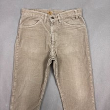 Vintage Levis Pants Mens 30x28 Brown 80s Corduroy Made USA Talon Zipper Office