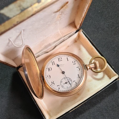 Antique gold filled Gents full hunter Waltham Mass Pocket Watch c1920 W/O Re4316