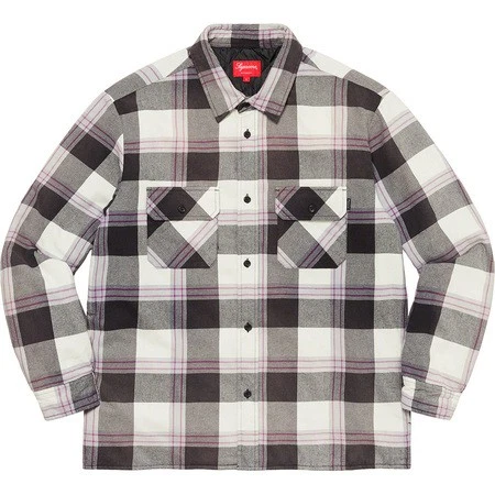 Chemise en flanelle matelassée Supreme 20FW Week16 blanche petite flanelle matelassée en ligne