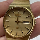 Vintage Seiko 6923-7099 Quartz Day-Date Gold Tone Men’s Watch Japan Untested